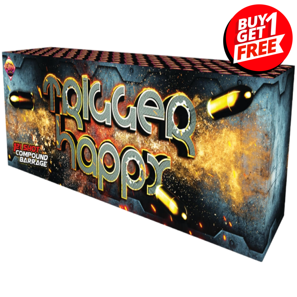 Trigger Happy Compound Barrage 121 Shot Latifs Fireworks 